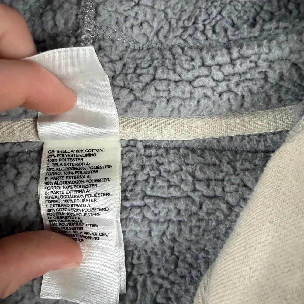 The North Face Full Zip Hoodie Mens XXL Cream Sherpa Lined Heavyweight Jacket‎